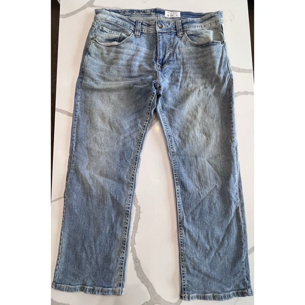 TK Axel Jeans Men's Size 36x30 (39x30) Blue Stretch Denim Bootcut Jeans